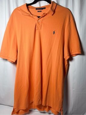 Polo by Ralph Lauren Orange Short Sleeve Polo with Navy Pony